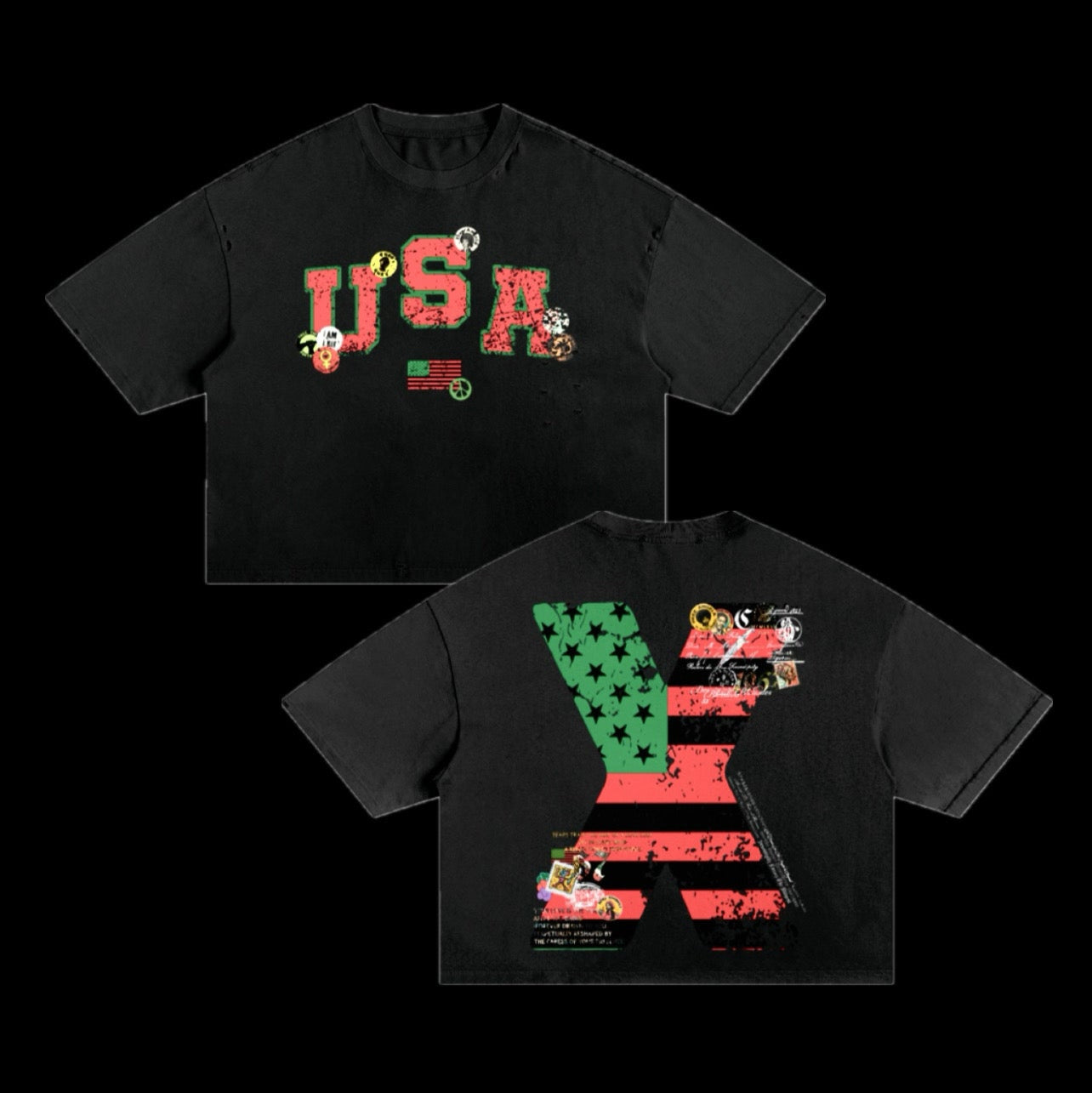 1.3. Vintage USA Distressed Crop Tee