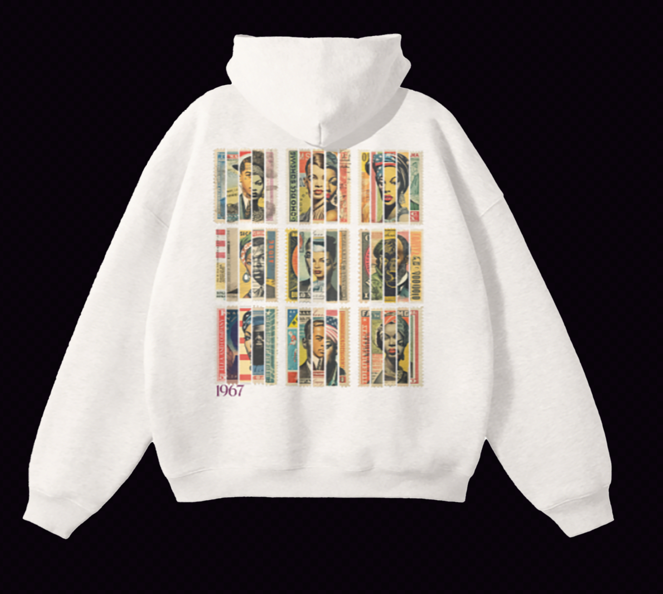 96. Swiss Coffee Vintage Stamp Splice Hoodie